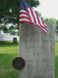 Pvt. Leverett Holden's gravesite in East Avon Cemetery, Avon, CT